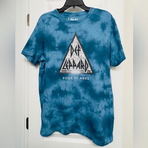 Def Leppard Blue Tie-Dye Graphic Tee